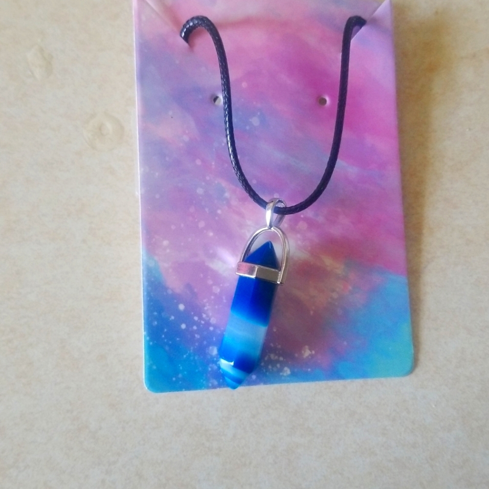 Handmade blue gemstone necklace